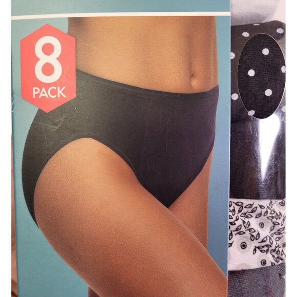 Felina Hi-Cut Cotton Stretch Panty Full Coverage Multicolor Size Medium 8-Pack - Picture 13 of 16
